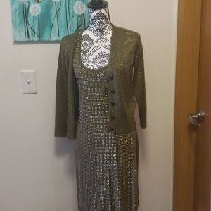 JLO racerback olive green embellished dress size s